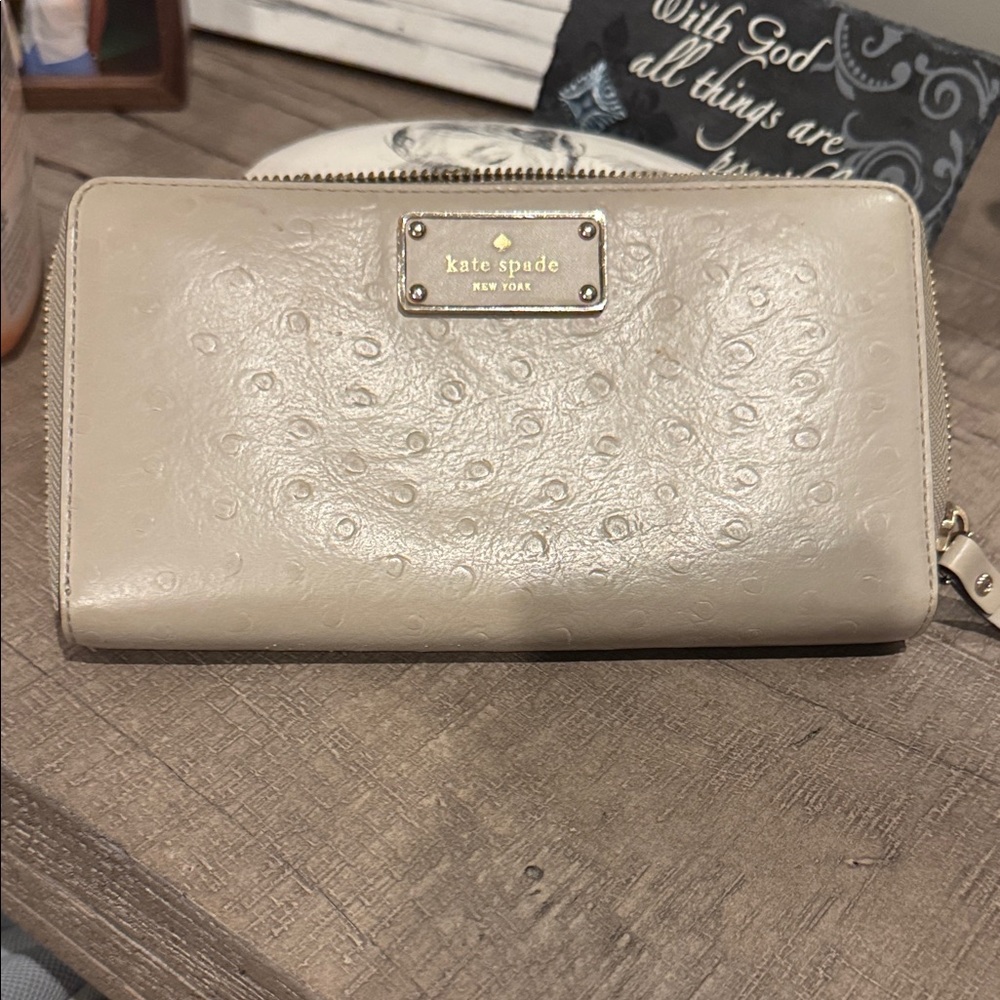 Kate Spade Cream Embossed Wallet